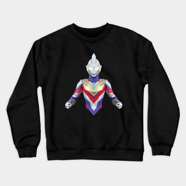 Ultraman Trigger Multi-Type (Low Poly Art) Crewneck Sweatshirt by The Toku Verse